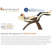 Human Touch PC-420 Classic Manual PLUS Perfect Chair Series 2 Dark Walnut Wood Base Zero-Gravity Recliner - Sand Top Grain Leather - In-Home White Glove Delivery