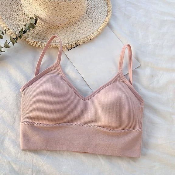 Xucatan 1 Pcs Seamless Bralette with Removable Padded Cups Adjustable Straps Soft Wireless Support for Yoga, Low Back Bra Sleep Bras