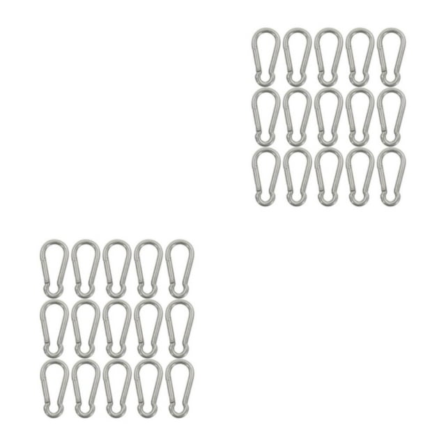 Guardoinrt 1/2/3/5 15X Crochet de Randonnée Escalade Mousqueton Boucle de Sécurité Pratique Polyvalent Antirouille Fermeté Solidité Pièce de Remplacement en Fer 7*70mm 2 Pcs
