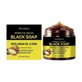 thumbnail image 1 of Moroccan Argan Oil Black Soap, Organic & Natural Exfoliating Body Soap for Hydration & Moisturizing, Deep Cleansing, Dead Skin Removal, 100% Pure for, 1 of 4