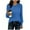 Blue, variant on Women's Blouses Dressy Casual Tops,Women Textured Knit Top With Ribbed Waistband And Long Sleeves Blouse