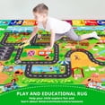 thumbnail image 5 of 59"×39.4" ABC Farm Road Play Rug, Kids Car Road Rugs Village Map Play Mat, Non Slip Learning Carpet for Toddlers Boys Playroom Bedroom, 5 of 9