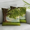 thumbnail image 2 of YANMS Beautiful Scenery Spring Meadow with Big Tree and Leaves Pillowcase 2-Pack Short Plush Pillowcase White, 2 of 6