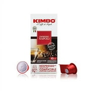 Kimbo Espresso Napoli Single Serve Compatible Coffee Capsules - Blended and Roasted in Italy - Medium to Dark Roast with a Well Balance Sweet Flavor 100 Count