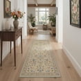 thumbnail image 4 of 2x3 Area Rug non slip backing low pile print pattern, machine washable light weight indoor rug for entryway, entrance, front door and bathroom, Vintage Floral, Cream Beige, 4 of 5