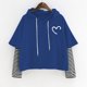 thumbnail image 4 of Sudadera de terciopelo Gibobby con cremallera estampada azul XL, 4 of 4