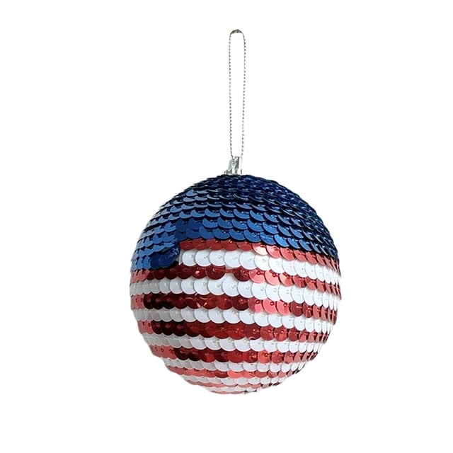 RKSTN 4th of july decorations Independence Day Sequin Ball Decorative Ball Pendant Foam Ball Pendant