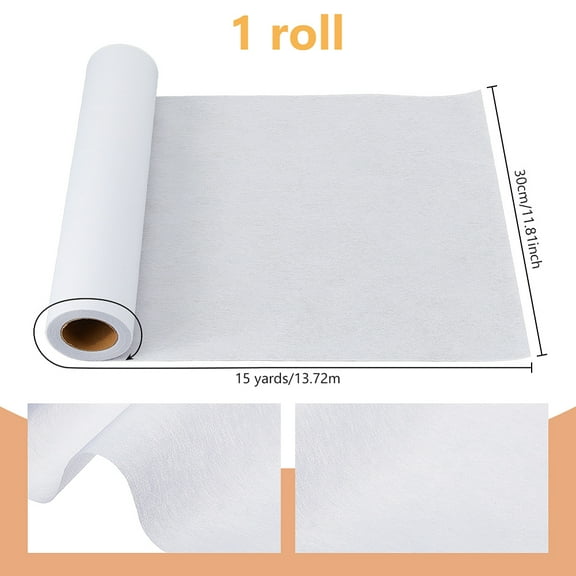 1 roll Adhesive Interlining Polyester Fabrics White 300x0.2mm 15 yards/roll
