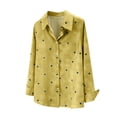 thumbnail image 7 of Giftesty Button up Shirts for Women Long Sleeve Dress Shirt with Pocket and Heart Print Casual Loose Blouses Tops, 7 of 7