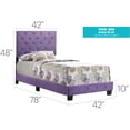 thumbnail image 2 of Glory Furniture Suffolk Glam Wood Tufted Upholstered Bed, Twin, Purple/Black/Multi-color, 2 of 7