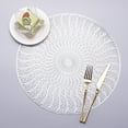 thumbnail image 7 of LQCrafK Round Placemats Set of 6,  Place Mats for Dining Table, Washable Vinyl Placemats, Silver, 7 of 7
