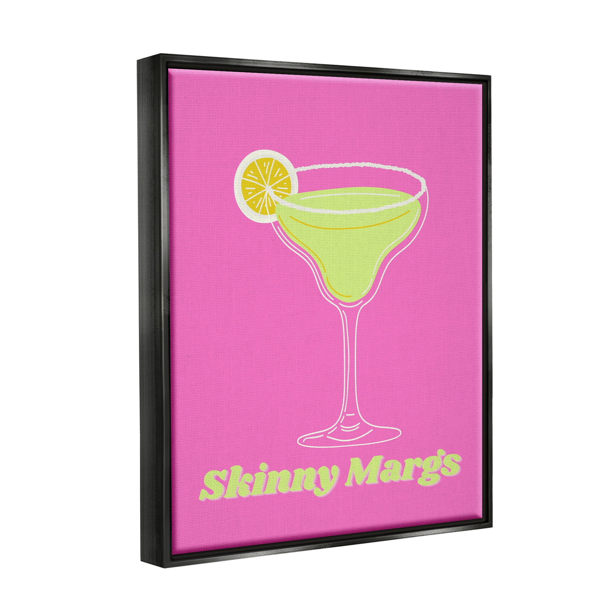 Stupell Industries Vivid Skinny Margs Food & Beverage Painting Black Floater Framed Canvas Art Print Wall Art, 25 x 31