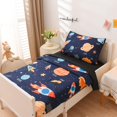 thumbnail image 2 of NTBED 4 Pcs Toddler Bedding Set for Baby Girls Boys Galaxy Space Planet Printed Includes Comforter, Flat Sheet, Fitted Sheet and Pillowcase, 2 of 8