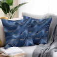 thumbnail image 2 of Throw Pillow Covers 24x24 Inch Set of 2, Navy Blue Marble Waterproof Outdoor Pillow Covers, Abstract Modern Golden Geometric Decorative Cushion Pillowcases for Couch, Sofa, Bed, Garden, Patio, 2 of 9