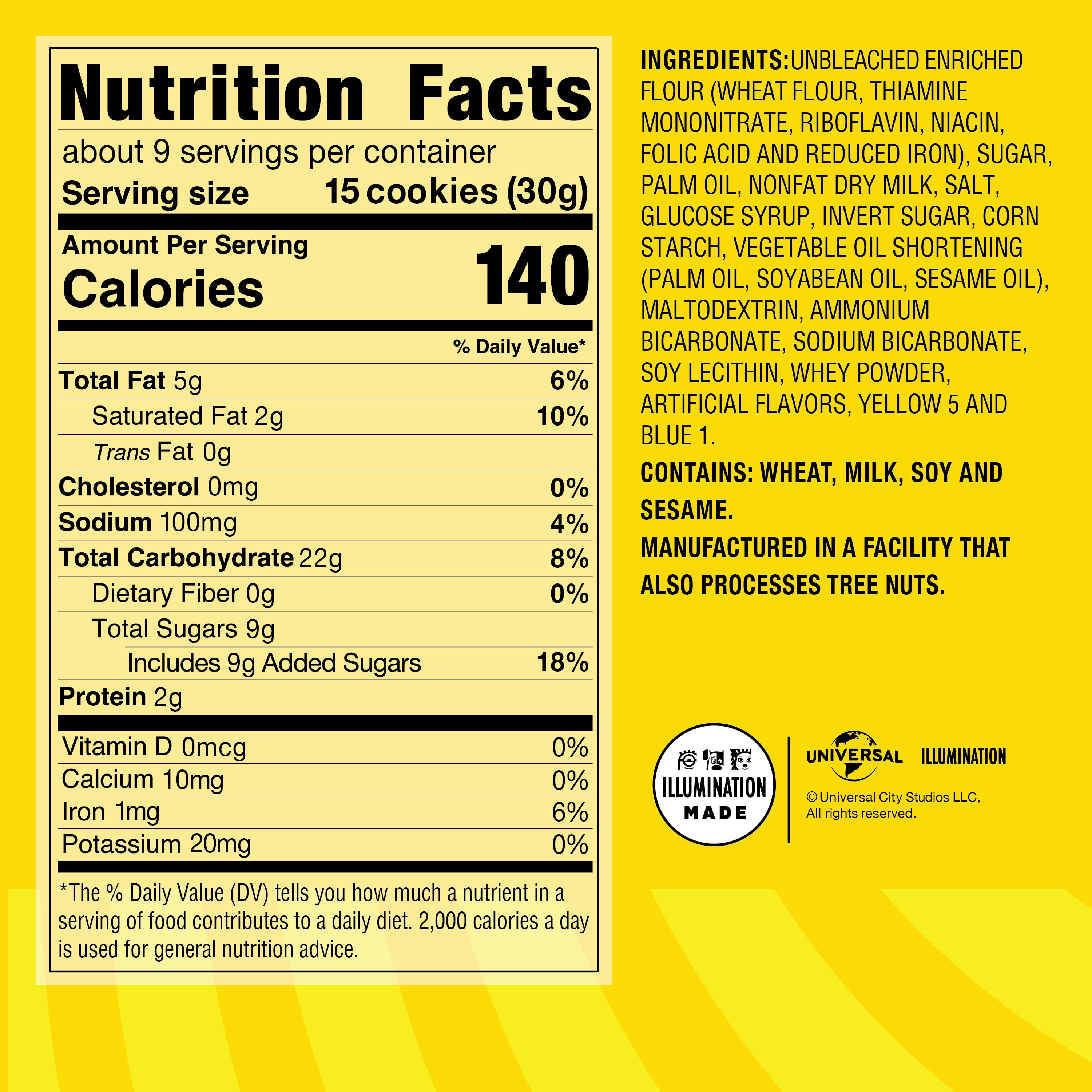 Snackorama Minions Sprinkle Blast Baked Cookies, Vanilla Flavor with Sprinkles, 10 oz Box (Shelf-Stable)