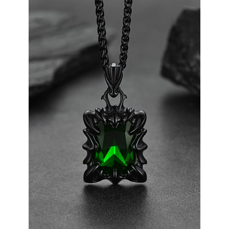 FaithHeart Green Crystal Necklace Dragon Claw Pendant FaithHeart Green Crystal Necklace Dragon Claw Pendant