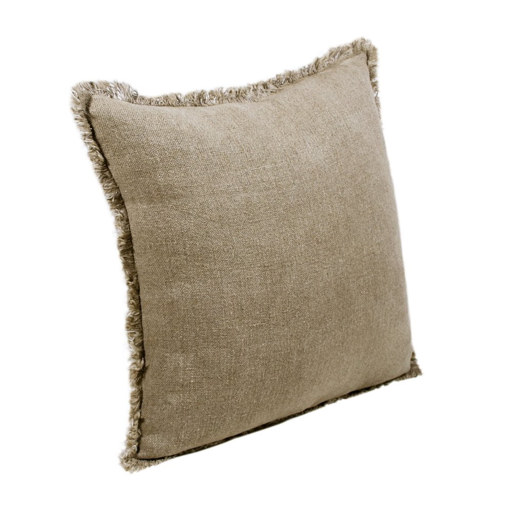 LR Home Estate Linen Poly Filled Pillow in Tan/Ivory, 20" x 20"