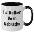 thumbnail image 2 of Amangny Nebraska Two Tone Coffee Mug - I'd Rather Be In Nebraska - Funny Nebraska Gifts for Father's Day - Gifts from Nebraska to Nebraska Dad, 2 of 5