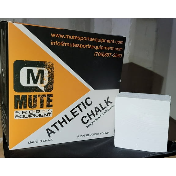 Mute Sports Equipment White Block Chalk ONE 2 oz. Block ASMR, Gymnastics, Weightlifting.