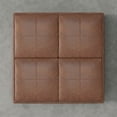 thumbnail image 4 of Simpli Home Avalon 35 inch Wide Upholstered Vegan Leather Square Storage Ottoman, Distressed Pecan Brown, 4 of 9