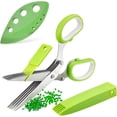 thumbnail image 1 of Ensemble de 3 Ciseaux à Herbes Gourmet - Ciseaux de Cuisine Multi-Usages en Acier Inoxydable à 5 Lames avec Couvercle de Sécurité et Peigne de Nettoyage - Coupe-Herbes/hachoir - Gadgets de Cuisine, 1 of 8