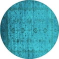 thumbnail image 1 of Ahgly Company Indoor Round Oriental Turquoise Blue Industrial Area Rugs, 4' Round, 1 of 4