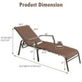 thumbnail image 4 of Costway 2PCS Patio Folding Chaise Lounge Chair Recliner Back Adjustable Stack, 4 of 9