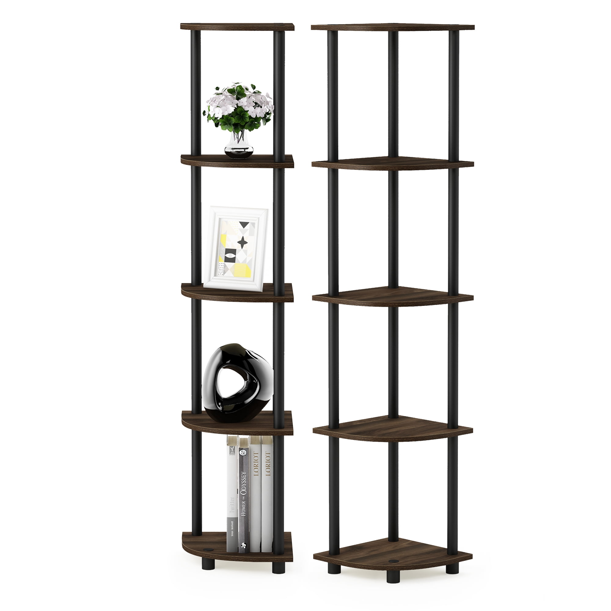 VTRIN Sturdy 5-Tier Corner Shelf with Light