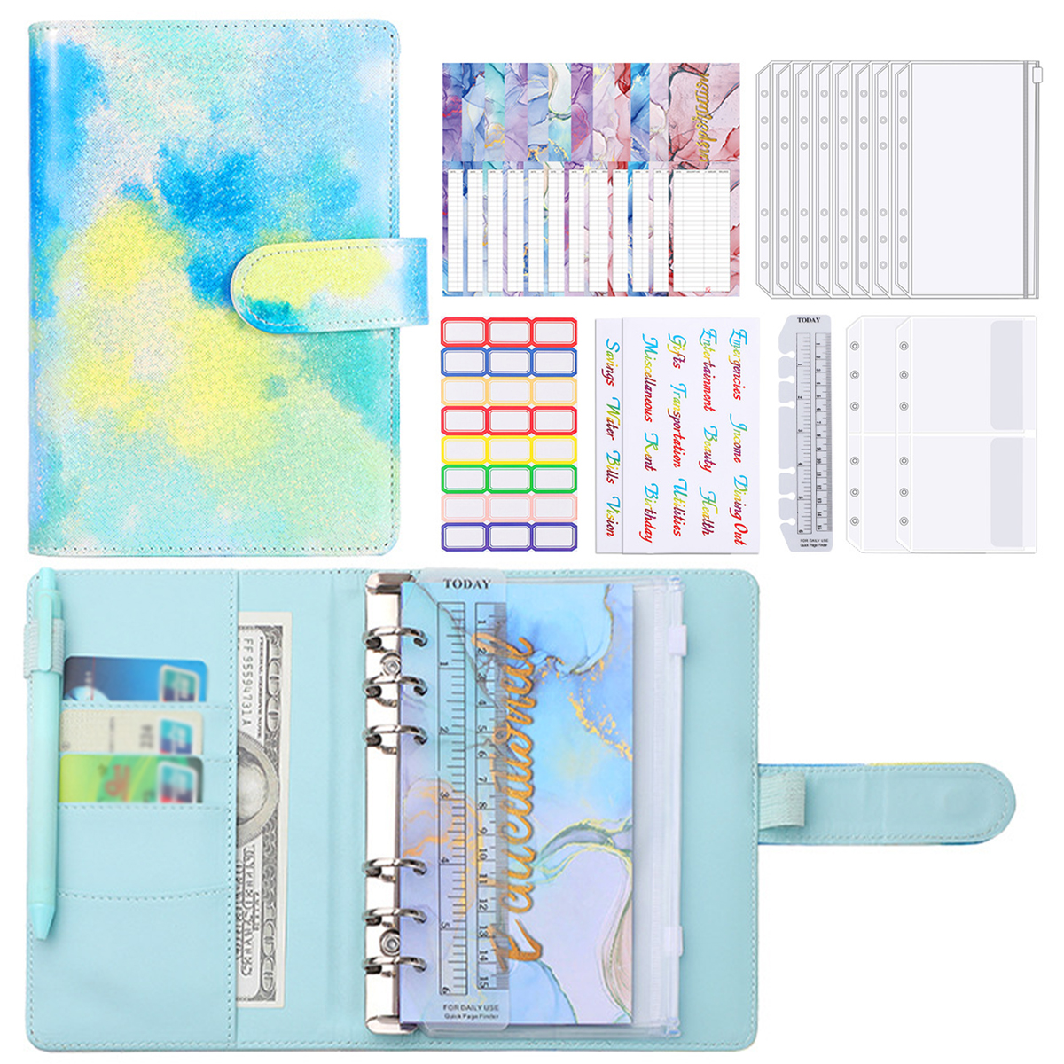 Lieonvis Budget Binder Cash Envelopes for Budgeting Money Organizer for