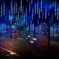 thumbnail image 4 of Meteor Shower Rain Lights, Outdoor Drop Icicle Snow Fall String LED Waterproof Christmas Lights with 50cm 8 Tube 240 LEDs for Holiday Party Wedding Christmas Tree Decoration(Blue), 4 of 7