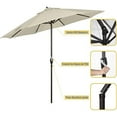 thumbnail image 3 of California Umbrella Aluminum Crank Open Beige Olefin Patio Umbrella, 9', 3 of 6