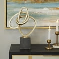 thumbnail image 2 of 11" x 17" Gold Polystone Link Abstract Sculpture with Black Base, by DecMode, 2 of 8
