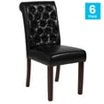 thumbnail image 4 of Merrick Lane Upholstered Parsons Chair with Nailhead Trim in Black Faux Leather - Set of 6, 4 of 14