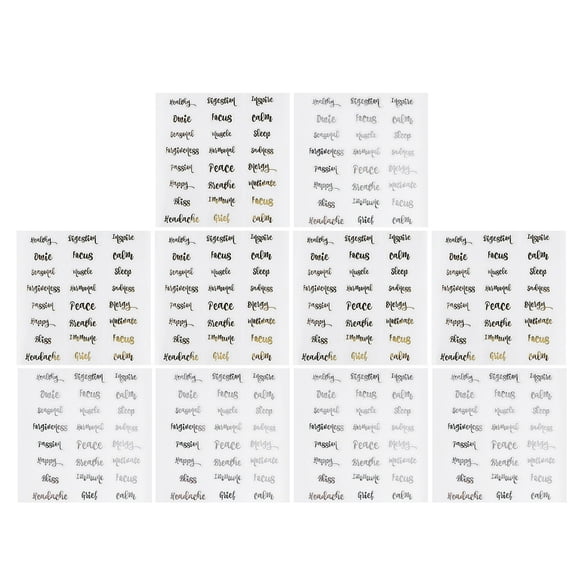 Guangmc Golden Letter Essential Oil Bottle Labels - 10 Sheets