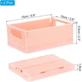 thumbnail image 2 of PATIKIL Mini Collapsible Basket, 2 Pcs 5.9 x 3.9 x 2.3 Inch Stackable Storage Crates Foldable Plastic Baskets Desk Organizing Container for Home Kitchen Office, Light Pink, 2 of 5