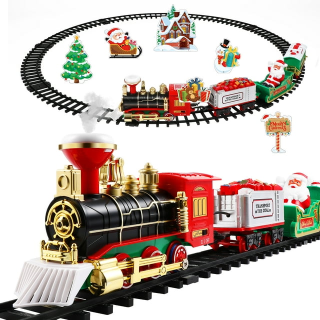 WORGEOUS Juego de tren de Navidad Toyvian Juguete de tren eléctrico con pistas ferroviarias de sonido de sonido para niños regalo bajo el árbol de navidad