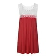 thumbnail image 4 of IROINNID Shift Dress For Women Regular Sleeveless Casual Loose Lace Panel Dress Round Neckline Solid Color Dress, 4 of 5