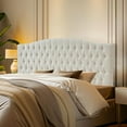 thumbnail image 1 of Linen Upholstered Headboard King/Cal King Size Latest Model Wall Mount, Bed Frame Mount, Featuring High-Density Sponge Padding, Luxury Texture Easy Assembly Comfort and Style-Ivory, 1 of 5