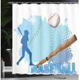 thumbnail image 4 of Ambesonne Sports Shower Curtain, Baseball Sport Cartoon, 69"Wx84"L, Blue and White, 4 of 5