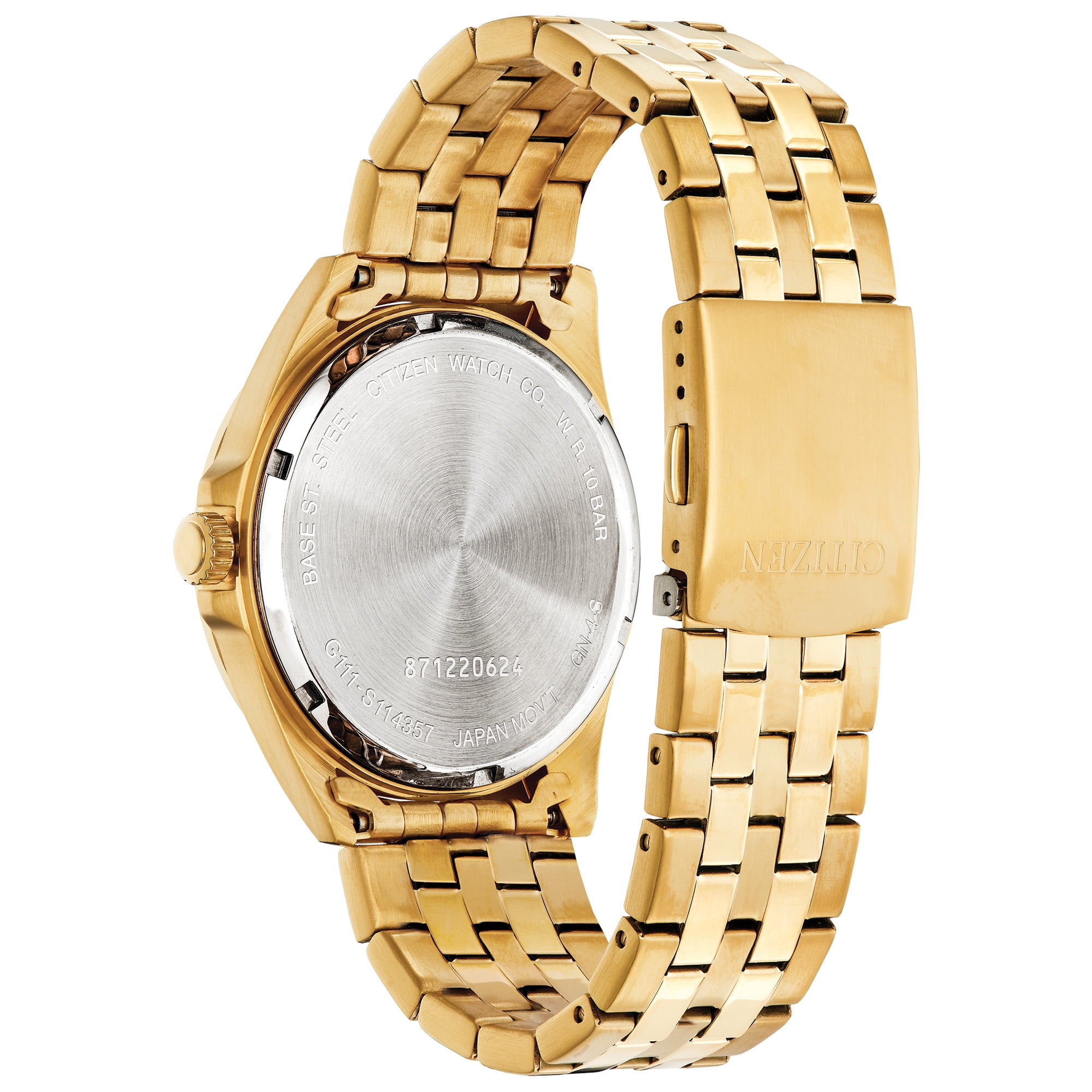Citizen Classic Quartz Black Dial Gold Stainless Steel Bracelet Watch ...