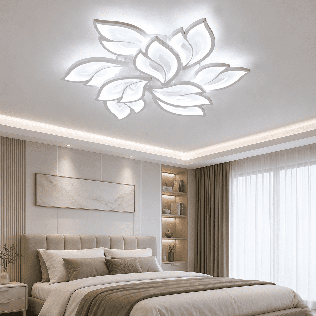 Garwarm 29.5" Modern LED Ceiling Light, 75W Dimmable Flush Mount Ceiling Light with Remote, 3000K-6500K Adjustable Acrylic Ceiling Lamp for Living Room, Dining Room, Bedroom