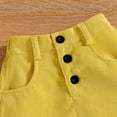 thumbnail image 7 of Baby Girl Clothes Toddler Summer Outfits Set Ruffle Sleeve T-Shirt Tops Button Shorts with Hairband 1 to 4 Years, 7 of 7