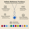 thumbnail image 2 of VEEDOFA September Birthstone Necklace for Women, 12 Month Round Cut Infinity Pendant, Silver Plated Tone Birthday Jewelry Gift, 2 of 9
