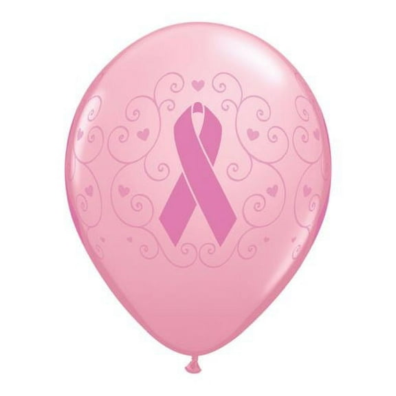 Burton & Burton 11" Pink Ribbon Breast Balloons, 50 Pack