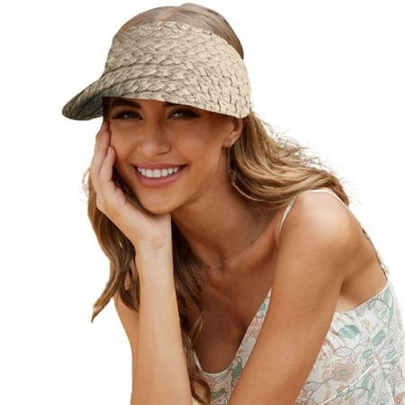 

Dadaria Womens Hats with Brim Woman Summer Sunhat Sun Protection Knitting Collapsible Fashion Casual Hat Beige Women