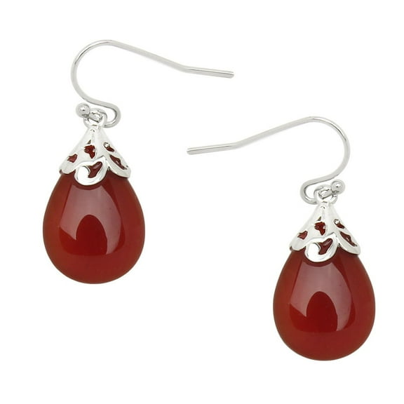 Falari Natural Stone Tear Drop Shaped Earring Red Agate E0320-RA