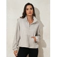 thumbnail image 5 of PrettyGuide Womens Sweatshirt Fashion Half Zip Stand Collar Scuba Cropped Pullover Athletic Sweatshirt Rainy Day M, 5 of 6