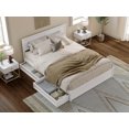 thumbnail image 4 of AFI Lylah Queen Solid Wood Platform Bed with Panel Footboard and Storage Drawers, White, 4 of 16