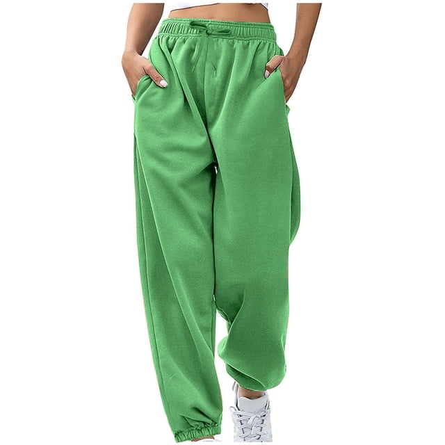 vdgthytj Pantalons de Survêtement pour Femmes Décontractés Taille Haute à Bas Resserré Pantalons d'Extérieur Joggers Décontractés avec Poches