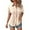 Beige, variant on Button Up Short Sleeve Shirt for Women, Casual Ladies Blouse with V Neck and Batwing Sleeves, Loose Fit Collared Summer Top in Solid Colors